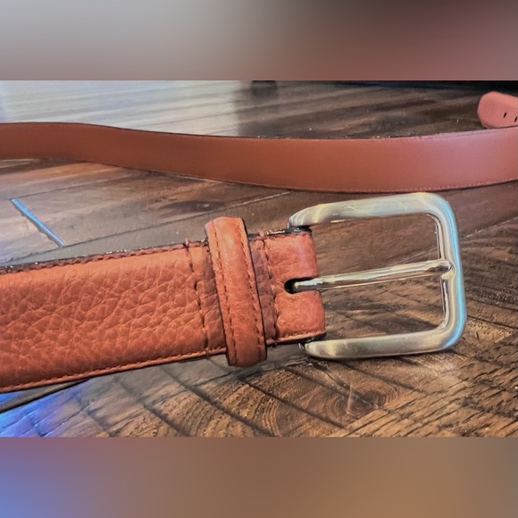 Mens Leather Dress Belt - Picture 2 of 3